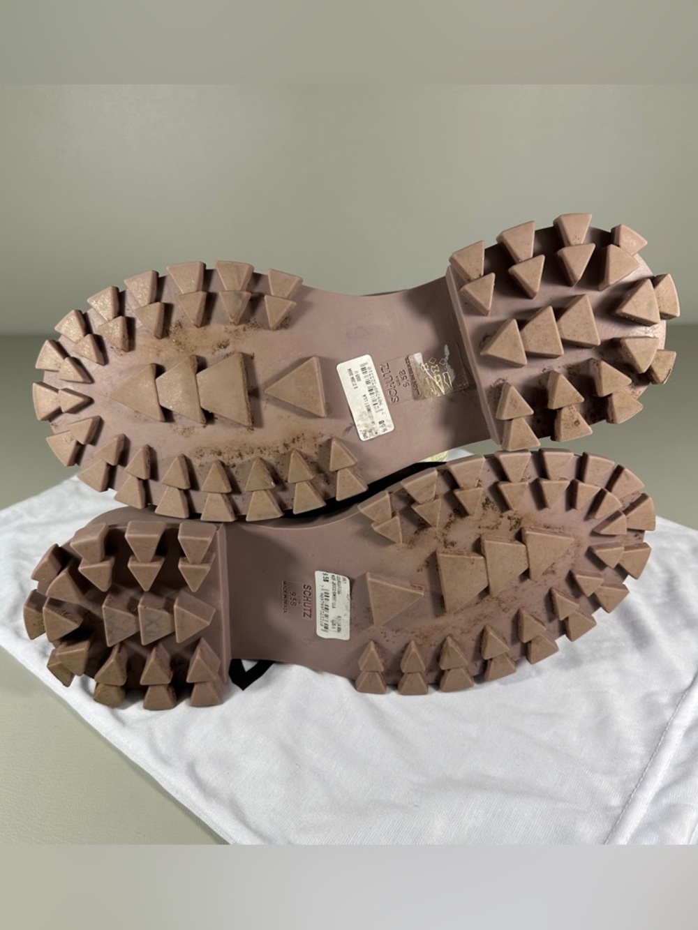 Schutz Orly Croc Print Lug Sole Lilac Combat Shiny Leather Boots - Picture 8 of 10